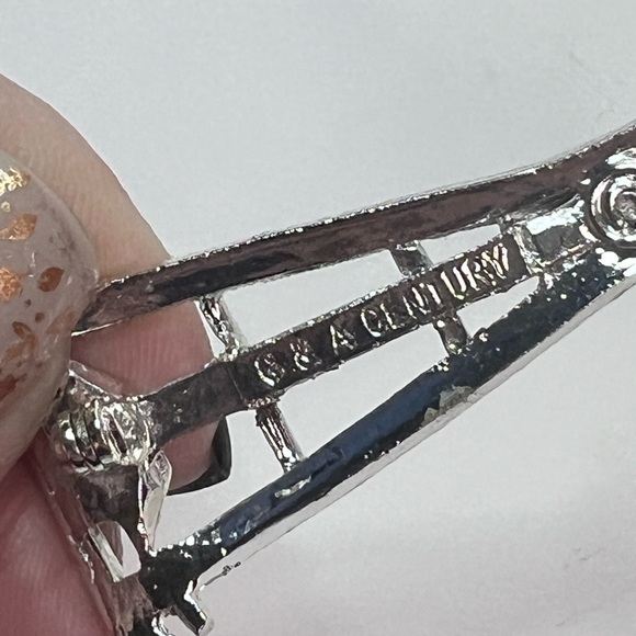 Vintage Silver Rhinestone Seattle Space Needle Brooch Pin G & A Century - Picture 5 of 5